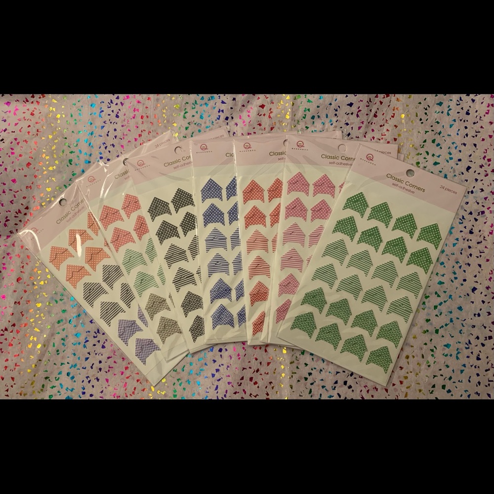 🎈NWT 8 sets Multi-Color Photo Corners-192 pieces scrapbooking, cardmaking